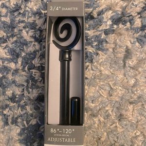 Brand New Kenney Irvine Spiral Curtain Rod with Black finish